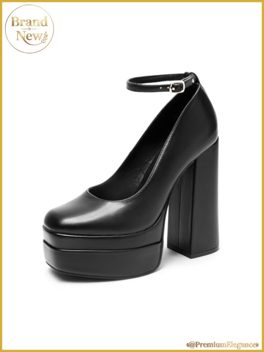 Mary Jane Platform Heel Pumps Chunky 5.5" Block Heel Casual Party Formal